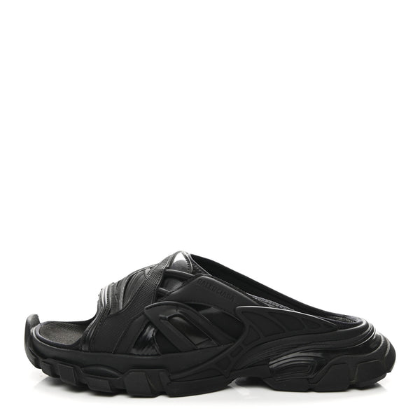 Balenciaga Rubber Track Slide Sandals 41 Black 1815942 – FASHIONPHILE