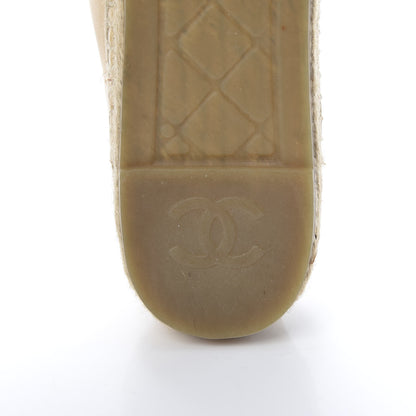Chanel Lambskin CC Espadrilles 40 Beige Black 8 of 13