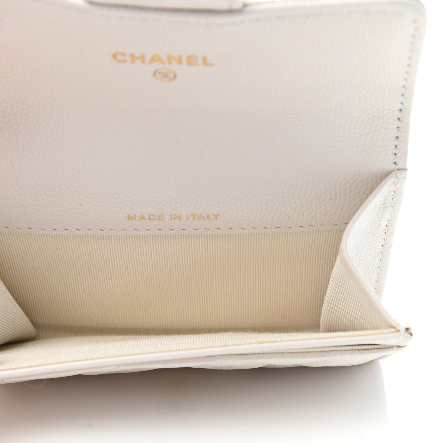 Chanel Caviar Quilted Flap Card Holder Wallet White 5 of 9