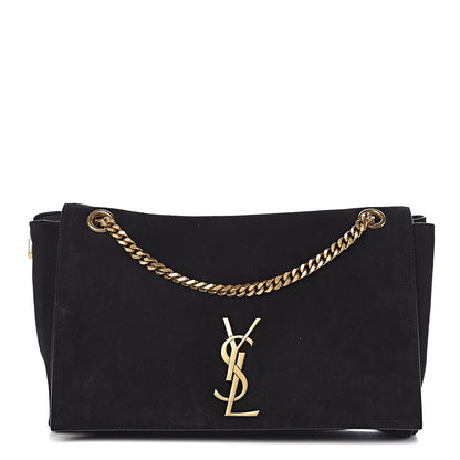 Saint Laurent Smooth Calfskin Suede Medium Reversible Monogram Kate Satchel Black 1 of 11