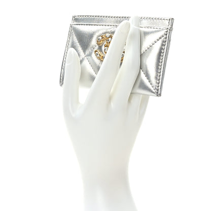 Chanel Metallic Goatskin Quilted 19 Card Holder Silver 2 of 9