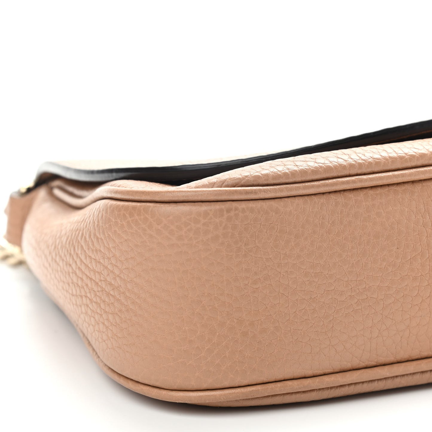 Pebbled Calfskin Medium Soho Flap Crossbody Camelia