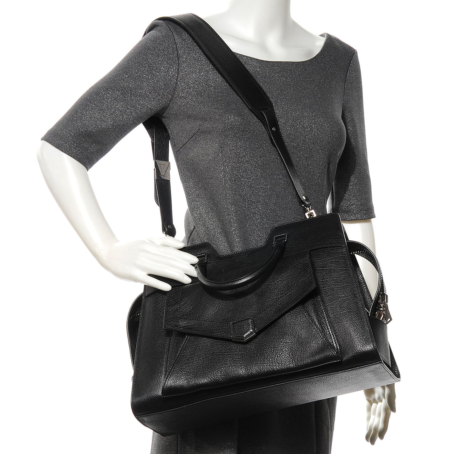 Leather PS13 Large Satchel Black