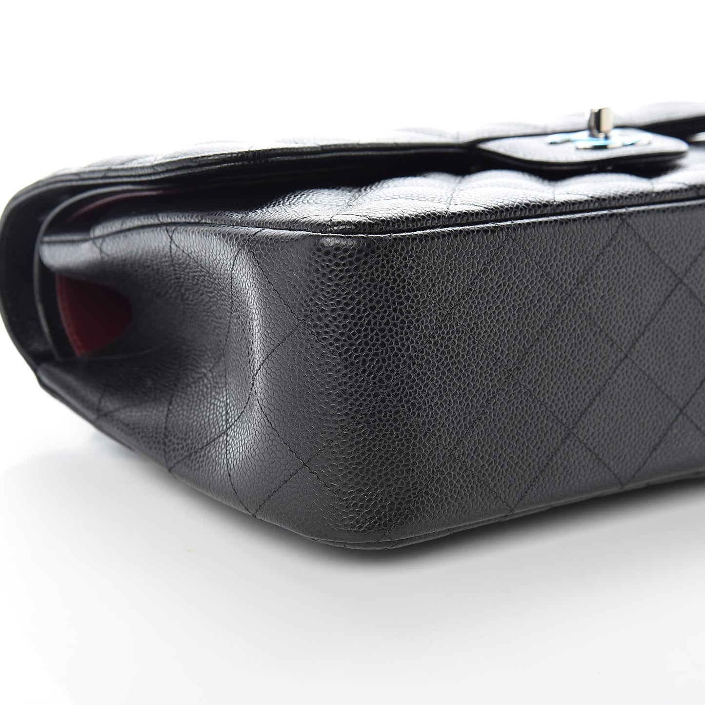 Caviar Quilted Jumbo Double Flap Black