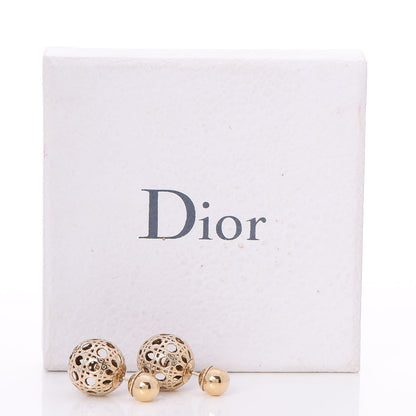 Christian Dior Cannage Mise En Dior Tribal Earrings Gold 4 of 4
