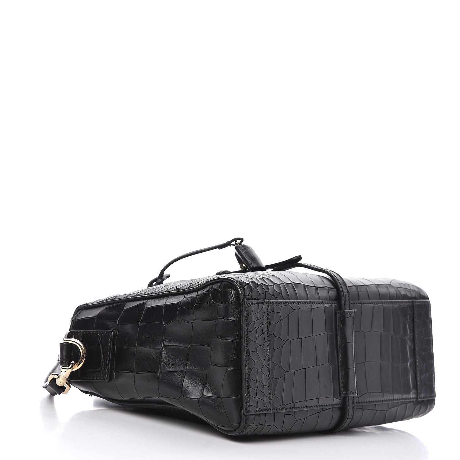 Mulberry Calfskin Crocodile Embossed Small Roxette Black 4 of 11