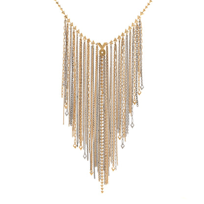 Louis Vuitton Metal Fringe Necklace Gold Silver 1 of 7