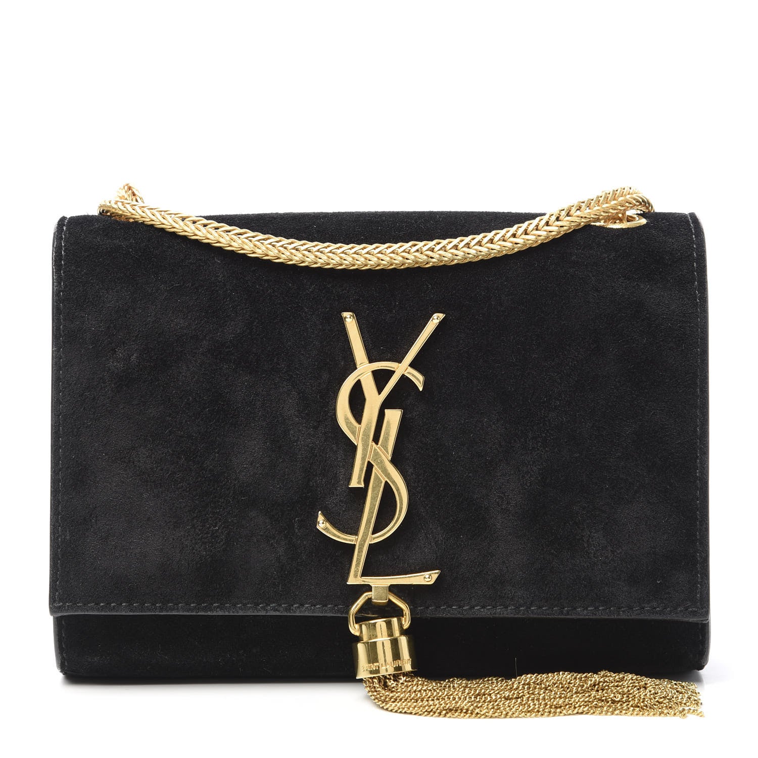 Saint Laurent Suede Small Classic Monogram Kate Tassel Satchel Black 1 of 16