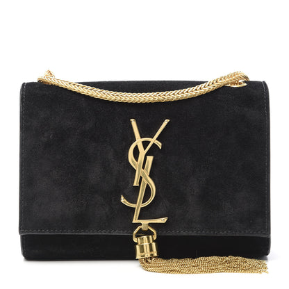 Saint Laurent Suede Small Classic Monogram Kate Tassel Satchel Black 1 of 16