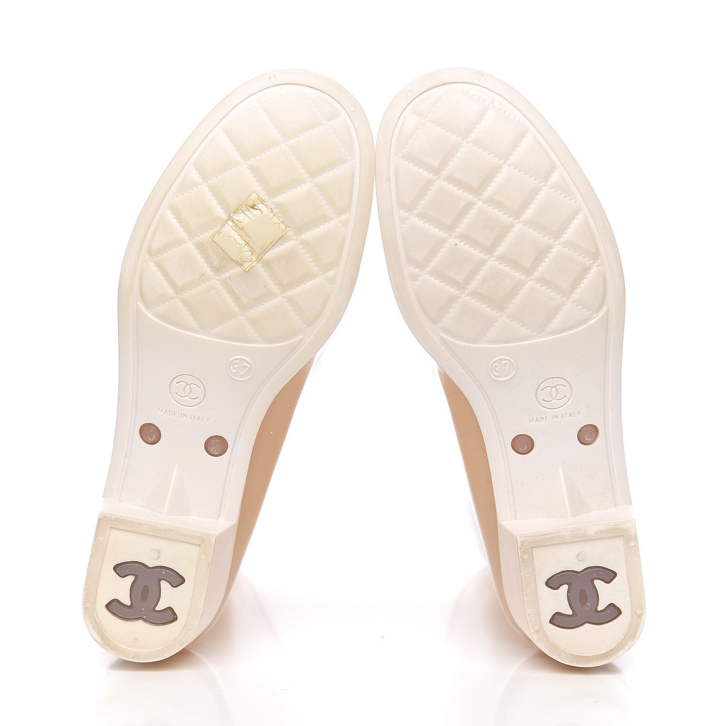 Rubber Camellia Rain Boots 37 White