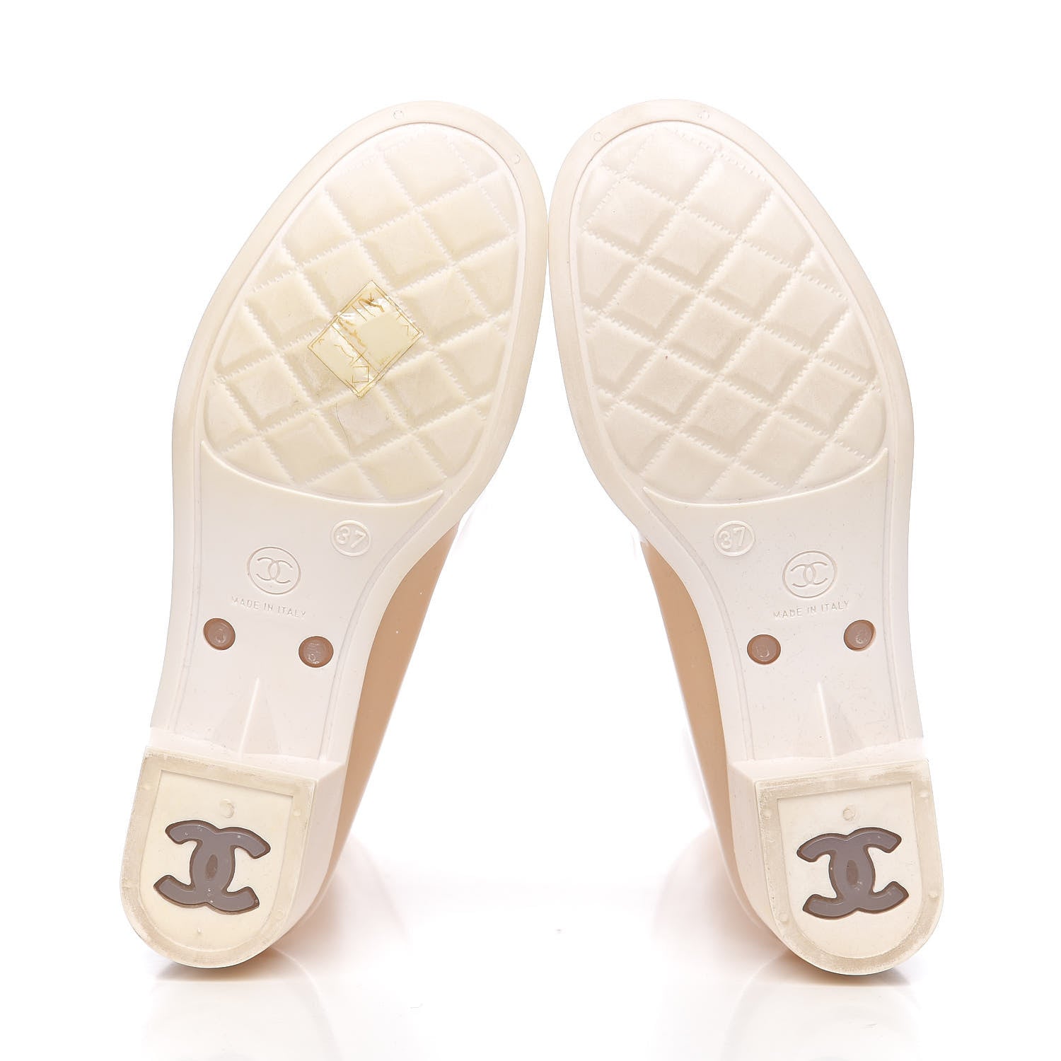 Chanel Rubber Camellia Rain Boots 37 White 6 of 11