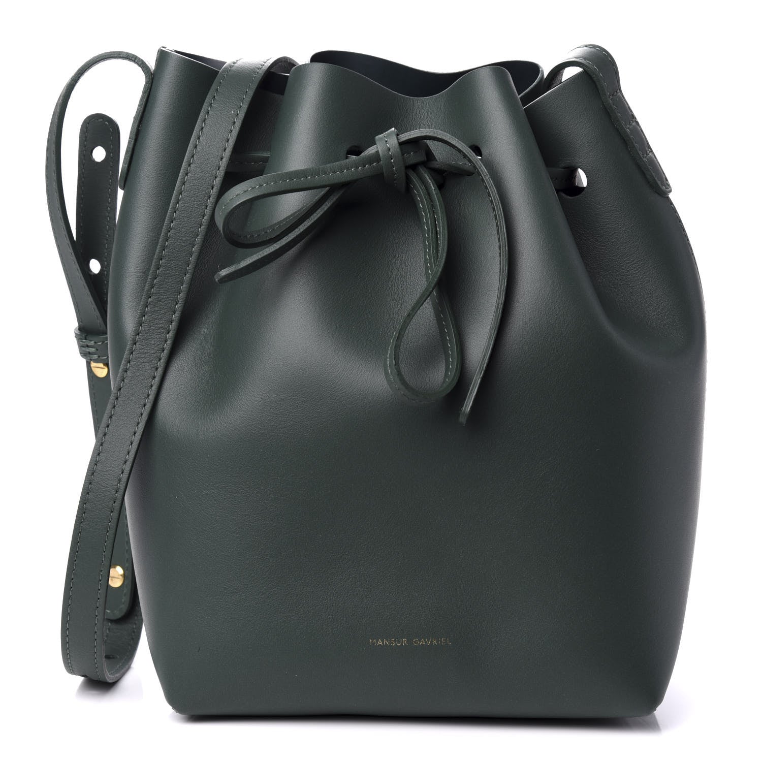 Mansur Gavriel Calfskin Mini Bucket Bag Moss 1 of 8