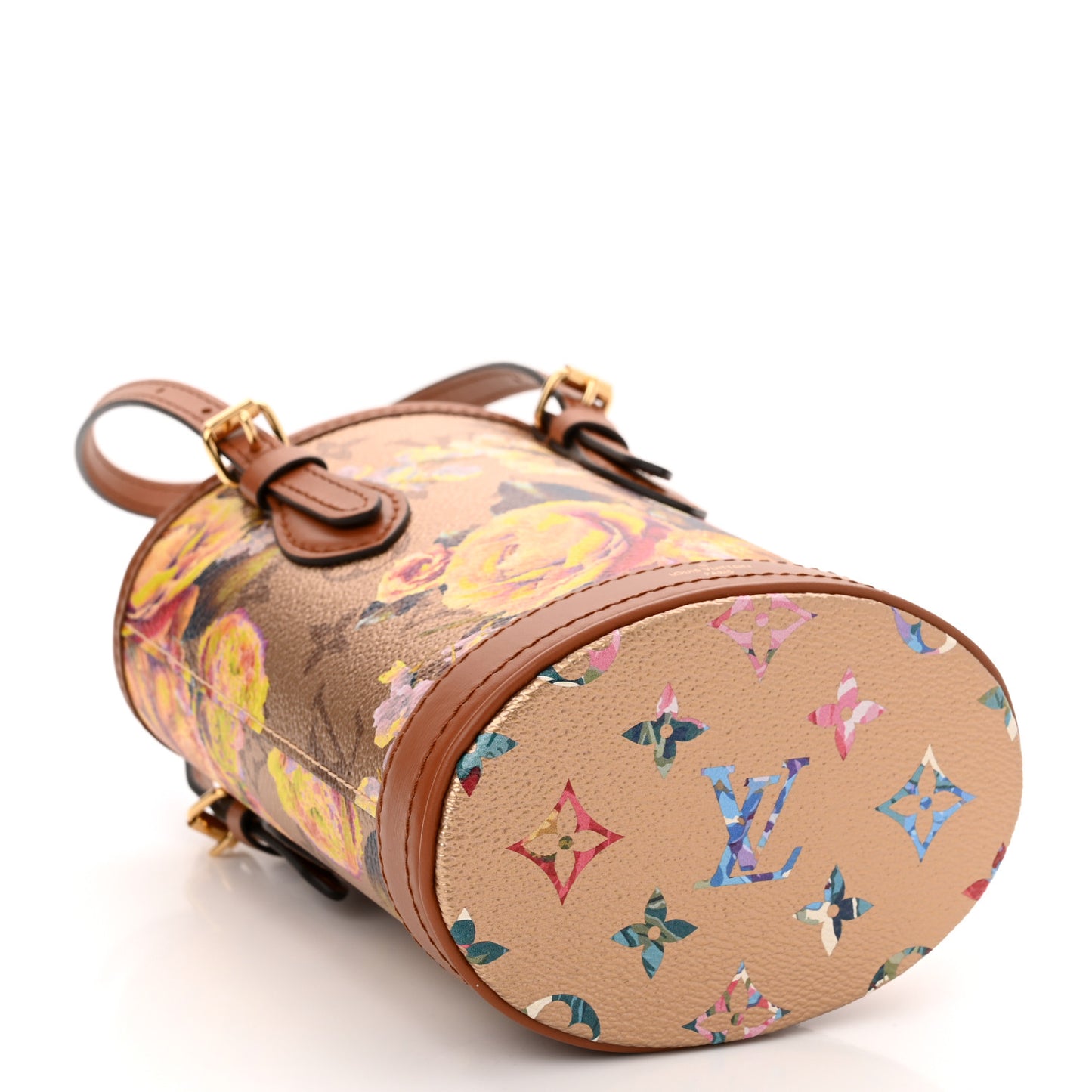 Metallic Monogram LV Garden Nano Bucket Bag Gold