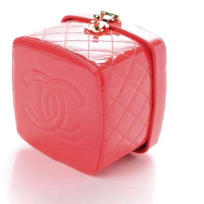 Chanel Patent Quilted Minaudiere Makeup Case Pink 7 of 10