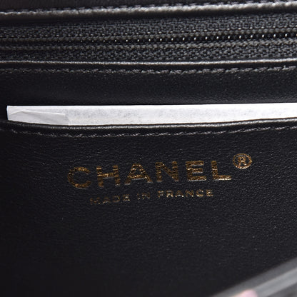 Chanel Calfskin Crocodile Embossed Graffiti 2.55 Mini Cocodile Reissue Flap Black Pink 7 of 12