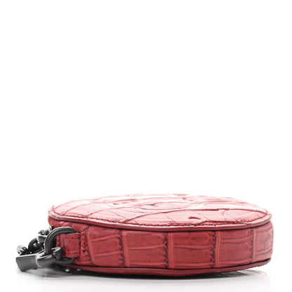 Bottega Veneta Calfskin Crocodile Embossed Round Coin Pouch Key Ring 4 of 6