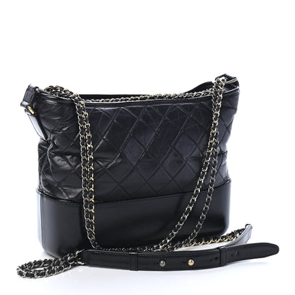Chanel Aged Calfskin Quilted Medium Gabrielle Hobo Black 3 of 9