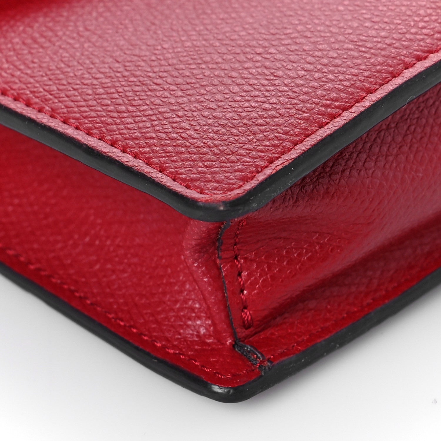 Fendi Vitello Cruise F is Fendi FF 1974 Embossed Medium Envelope Wallet On Chain Fragola Maya Black 8 of 9
