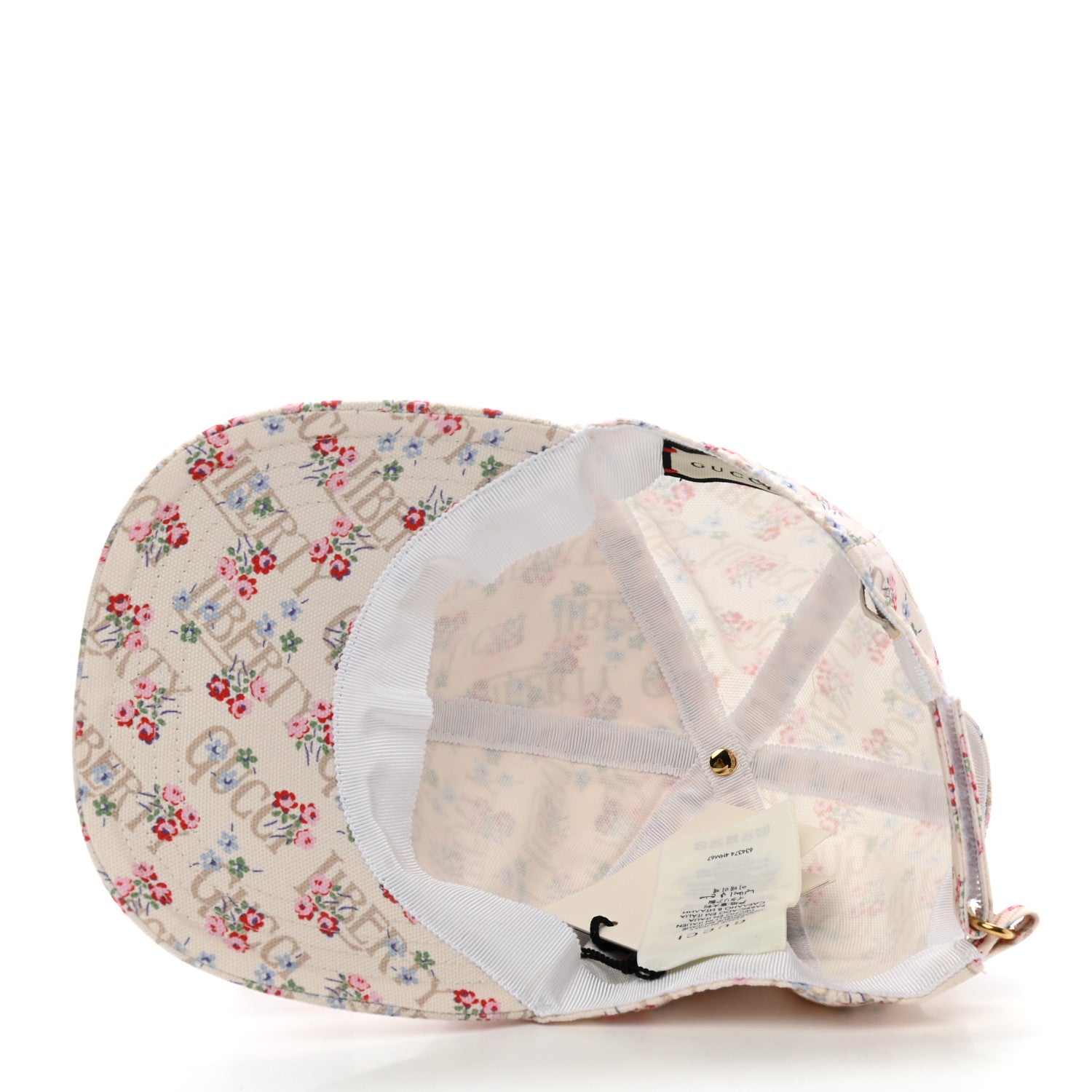 Gucci X LIBERTY OF LONDON Canvas Floral Print Baseball Hat M White 7 of 11
