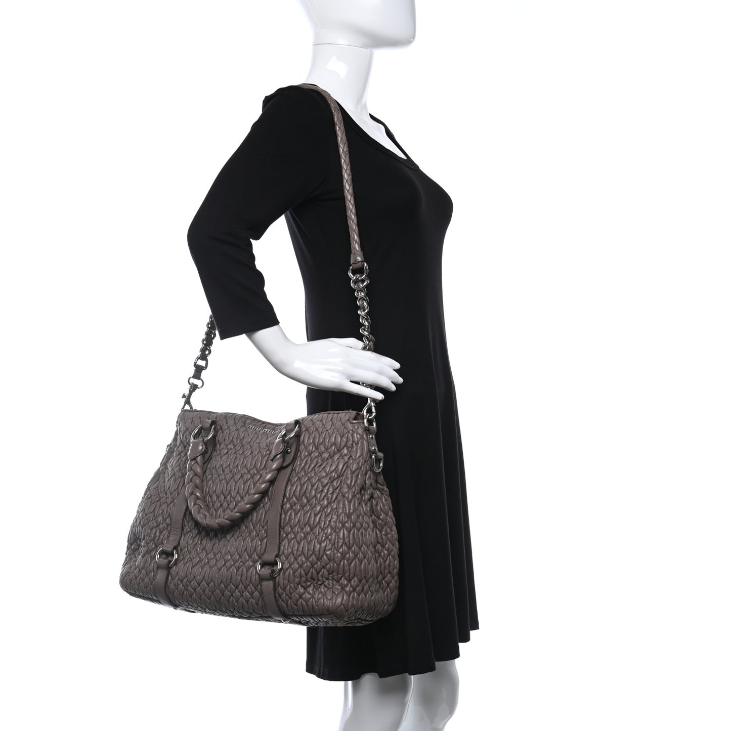 Nappa Matelasse Shopping Tote Argilla