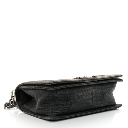 Chanel Denim Quilted Medium Boy Flap Black 4 of 13