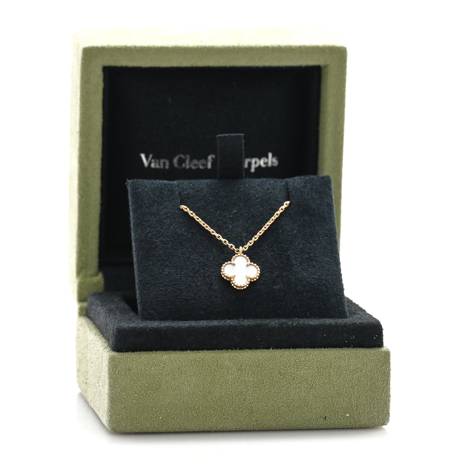 Van Cleef & Arpels 18K Yellow Gold Mother of Pearl Sweet Alhambra Pendant Necklace 5 of 5