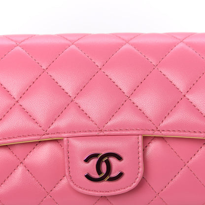 Chanel Lambskin Quilted Glasses Case With Chain Pink Yellow 12 of 13