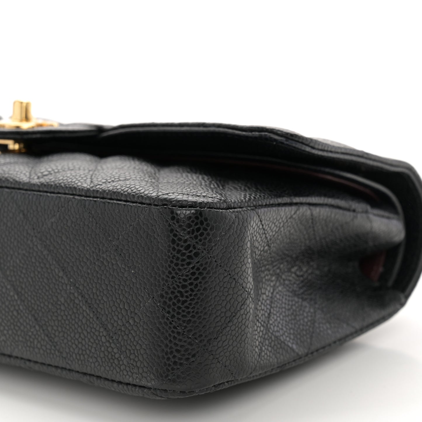 Caviar Quilted Medium Double Flap Black