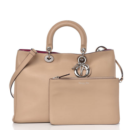 Christian Dior Smooth Calfskin Large Diorissimo Tote Beige Fuchsia 4 of 16
