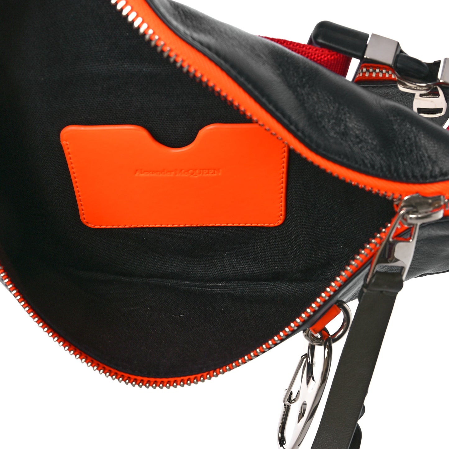 Calfskin Harness Belt Bag Black Lust Red