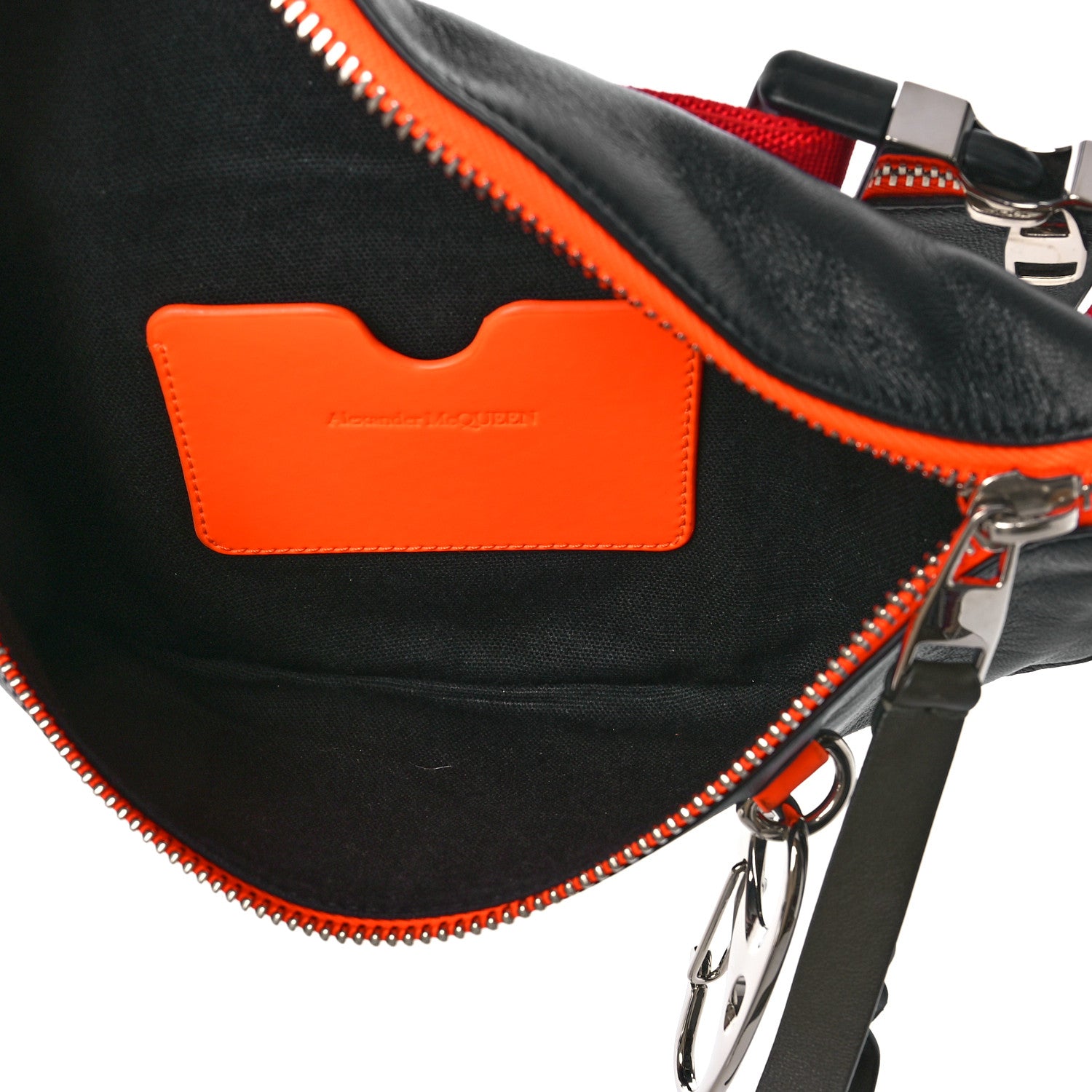 Alexander McQueen Calfskin Harness Belt Bag Black Lust Red 5 of 8