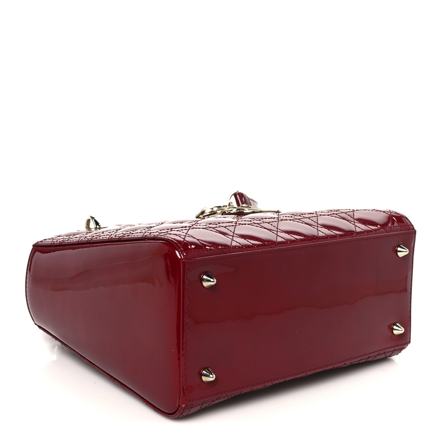 Patent Cannage Medium Lady Dior Red
