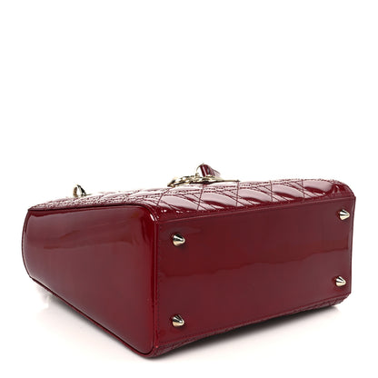 Christian Dior Patent Cannage Medium Lady Dior Red 4 of 10