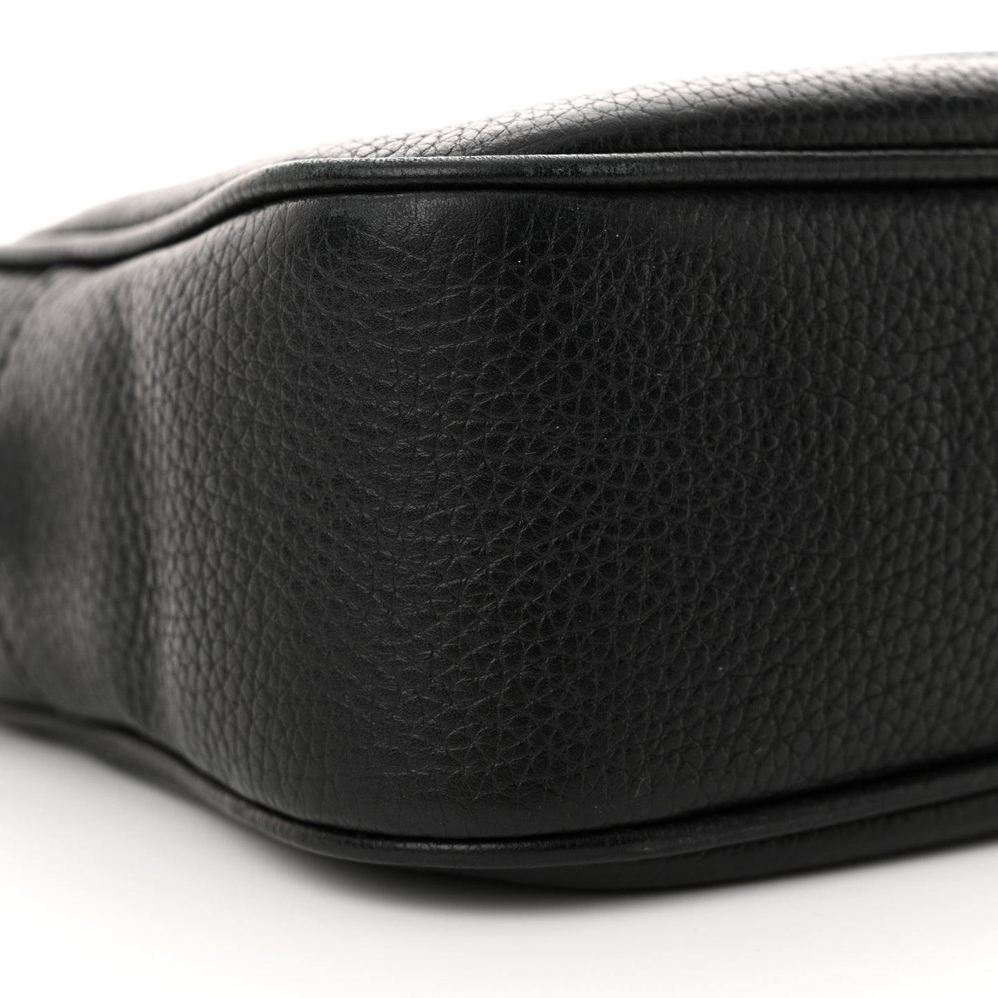 Pebbled Calfskin Small Soho Disco Bag Black