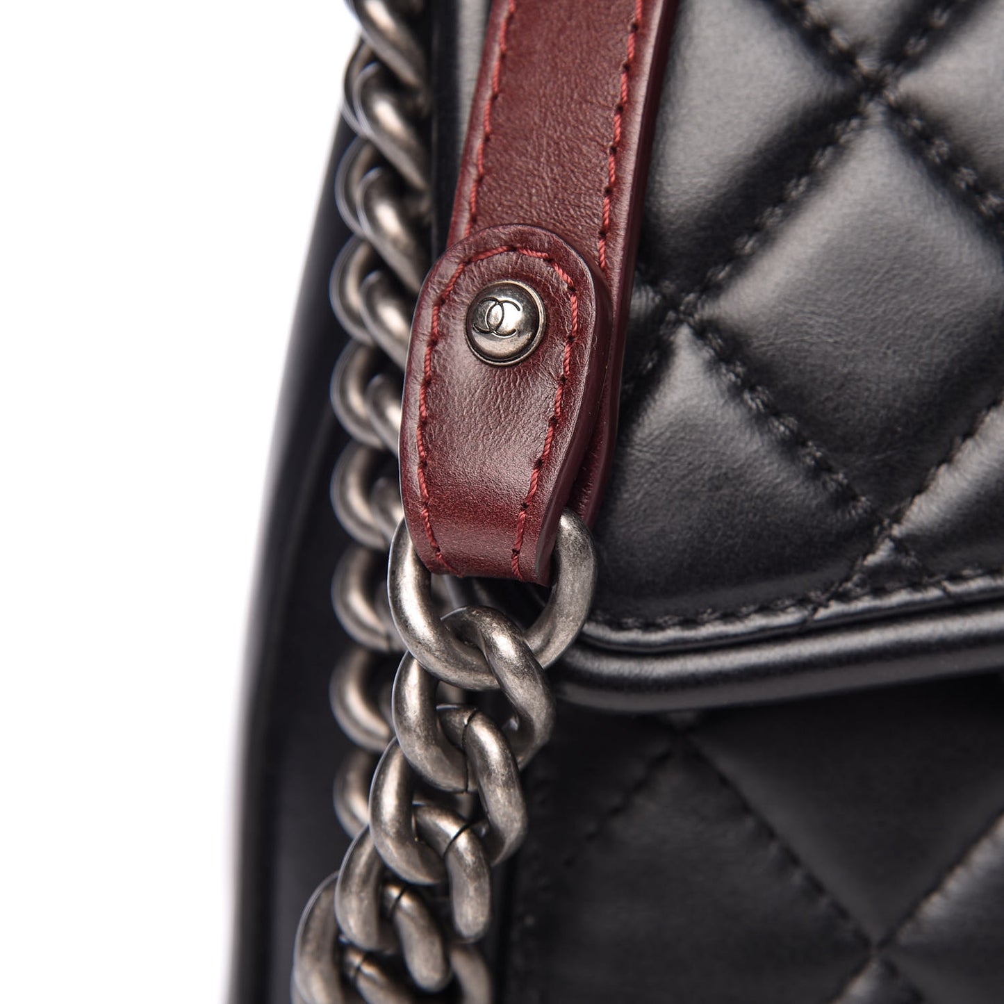 Calfskin Quilted Large Prestige Top Handle Flap Black