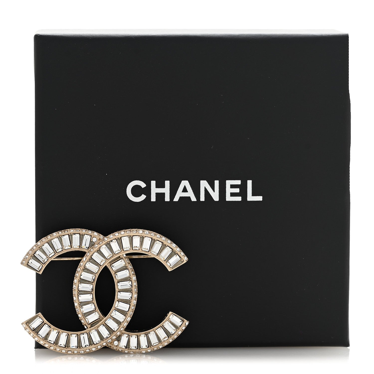 ◎CHANEL CCロゴピンバッチ 2016S◎ Chanel Baguette Crystal CC Brooch Gold 1896026 – FASHIONPHILE