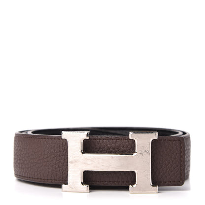 Hermes Box Togo 32mm H Belt 85 Black Chocolate 1 of 5