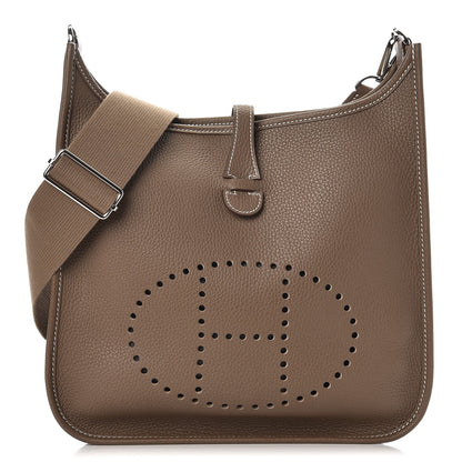 Hermes Taurillon Clemence Evelyne III PM Etoupe 1 of 8