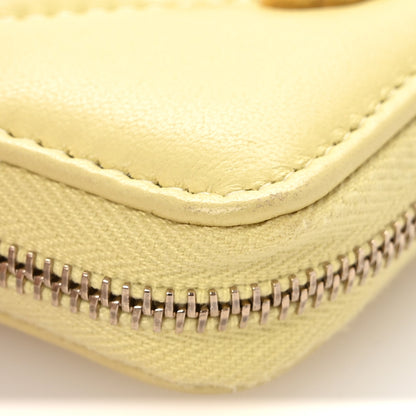 Chanel Lambskin Quilted Chanel 19 Zip Around Coin Purse Wallet Yellow 10 of 10