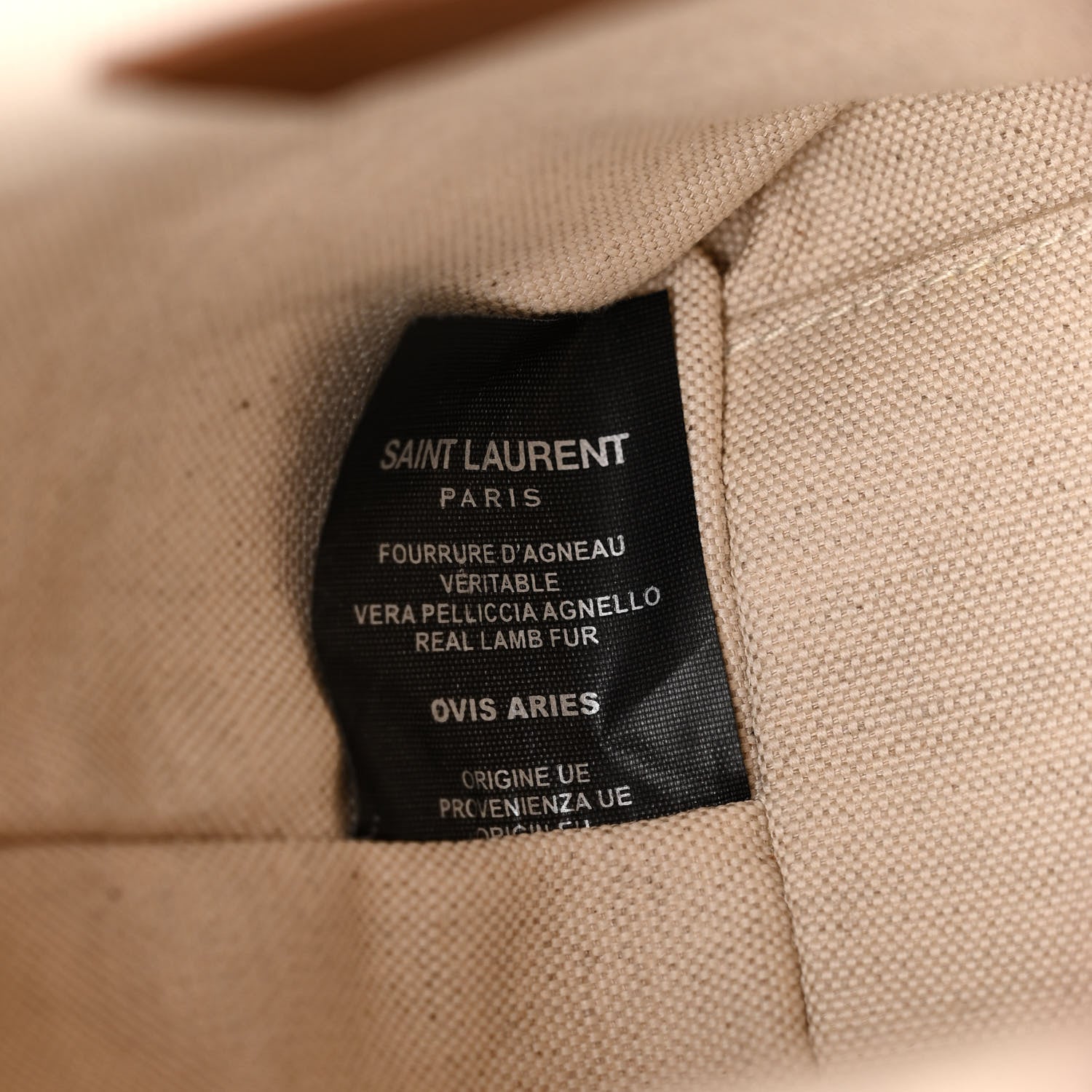 Saint Laurent Shearling Suede Monogram Joe Nano Bucket Bag Dark Cigar Natural Beige 8 of 11