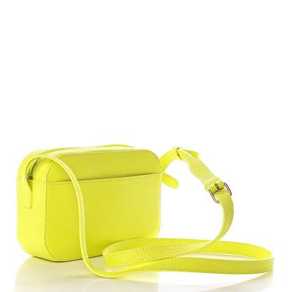 Balenciaga Signature Grained Calfskin Logo XS Ville Camera Bag Acid Green Black 3 of 10