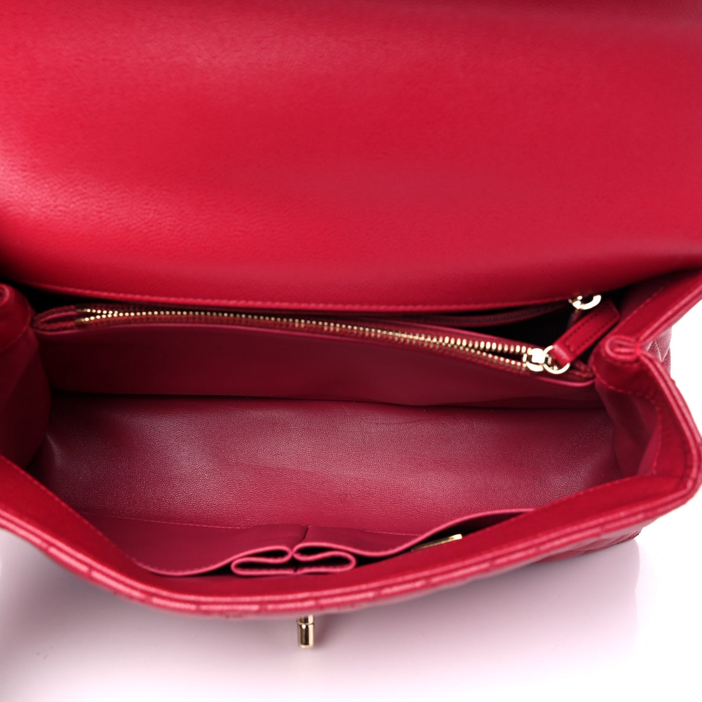 Caviar Quilted Small Coco Handle Flap Dark Pink