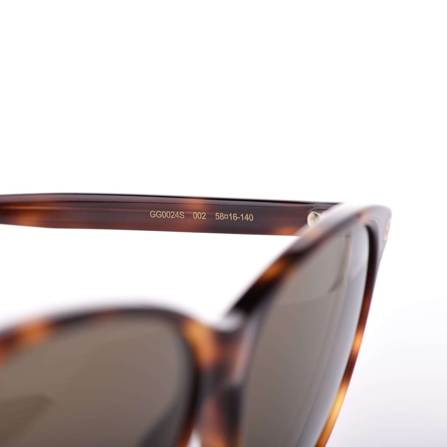 Gucci Acetate Round GG Sunglasses GG0024S Tortoise 5 of 7