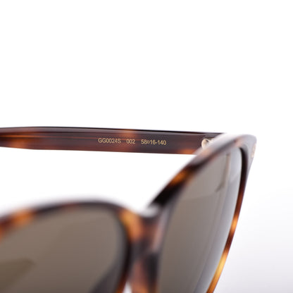 Gucci Acetate Round GG Sunglasses GG0024S Tortoise 5 of 7