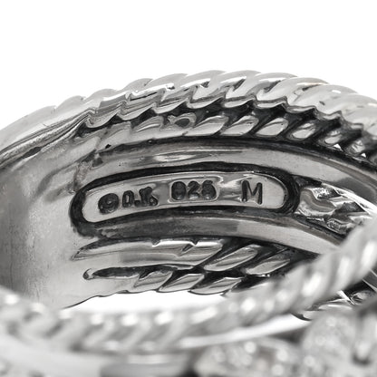 David Yurman Sterling Silver Diamond Double X Crossover Ring 57 8 4 of 5