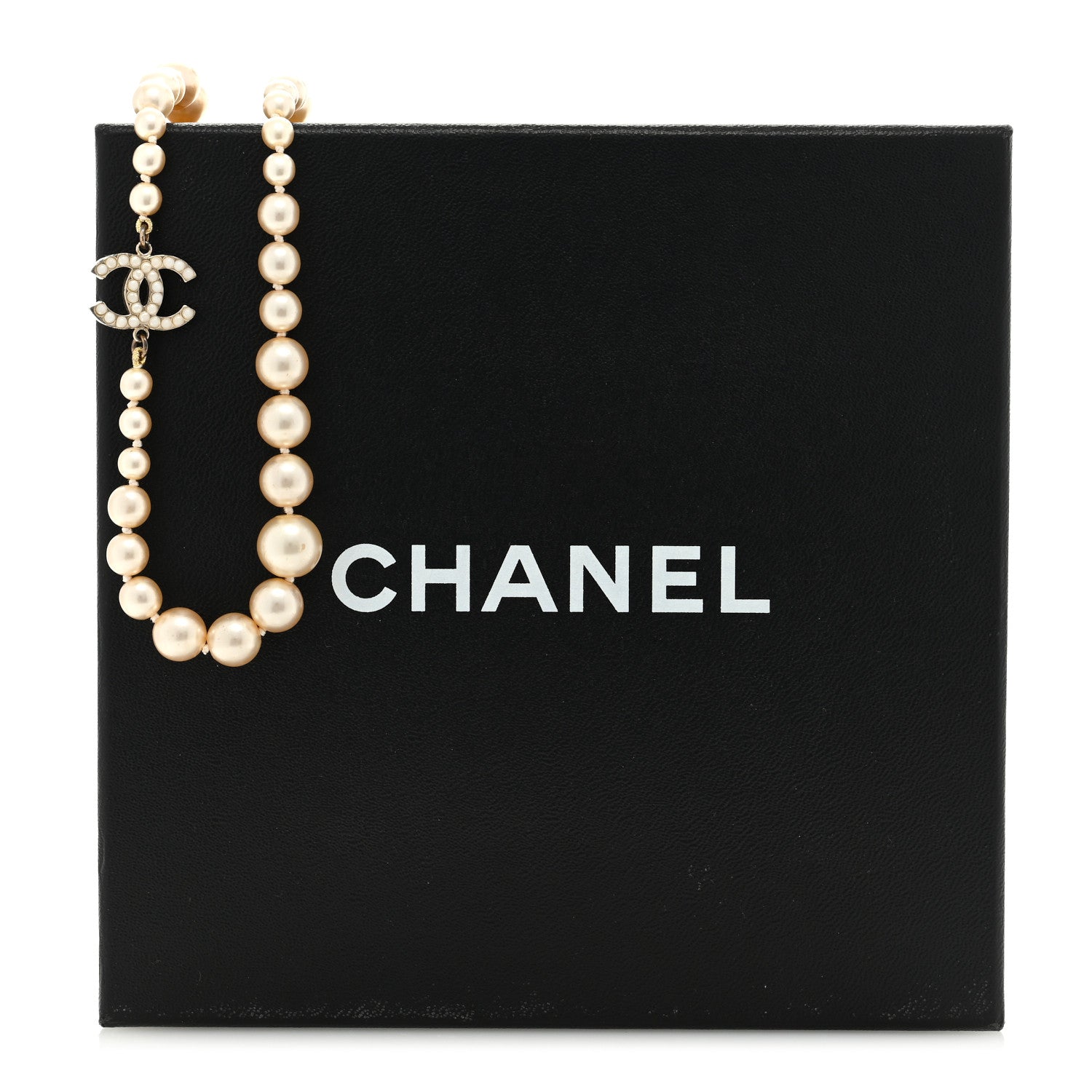 Chanel Graduated Pearl CC Long Necklace Gold 4 of 5