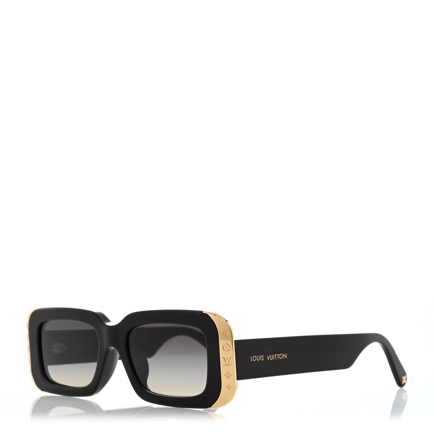 Acetate LV Moon Rectangle Sunglasses Z1653E Black