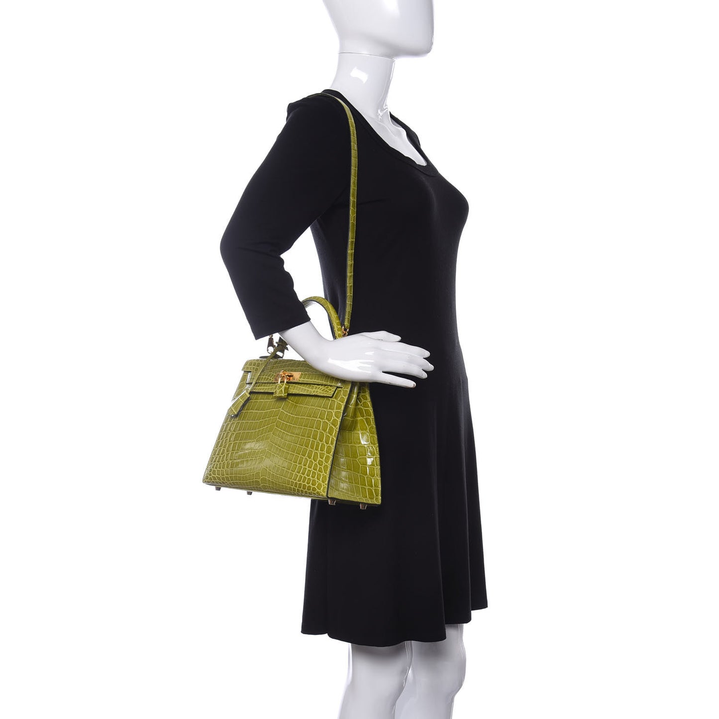 Shiny Niloticus Crocodile Kelly Sellier 28 Vert Anis