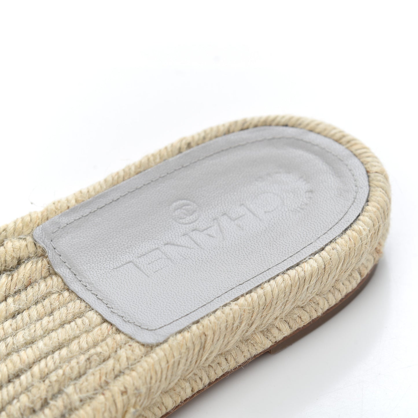 Lambskin Espadrille Mules 42 Light Grey