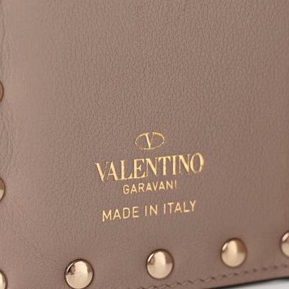 Valentino Garavani Calfskin Rockstud Card Holder with Zipper Poudre 6 of 6